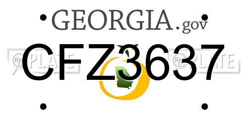 CFZ3637 Georgia License Plate