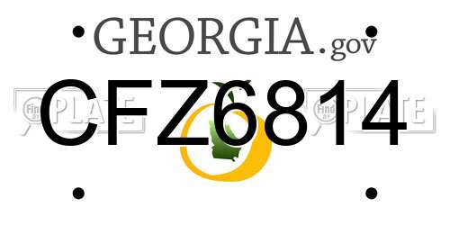 CFZ6814 Georgia License Plate