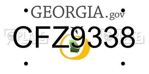 CFZ9338 Georgia License Plate
