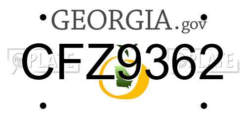 CFZ9362 Georgia License Plate