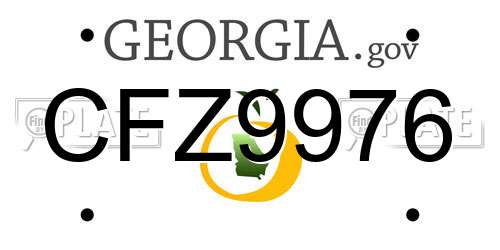 CFZ9976 Georgia License Plate