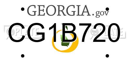 CG1B720 Georgia License Plate
