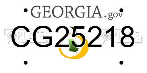 CG25218 Georgia License Plate