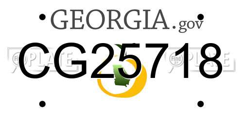 CG25718 Georgia License Plate