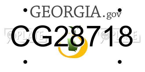 CG28718 Georgia License Plate