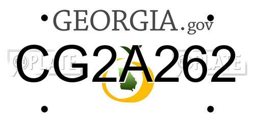 CG2A262 Georgia License Plate