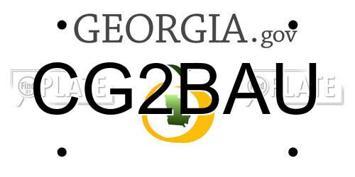 CG2BAU Georgia License Plate