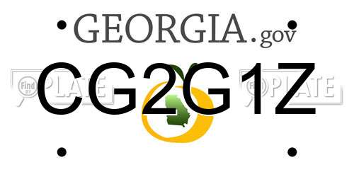 CG2G1Z Georgia License Plate