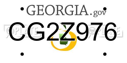 CG2Z976 Georgia License Plate