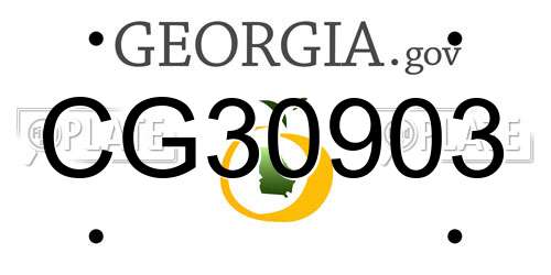 CG30903 Georgia License Plate
