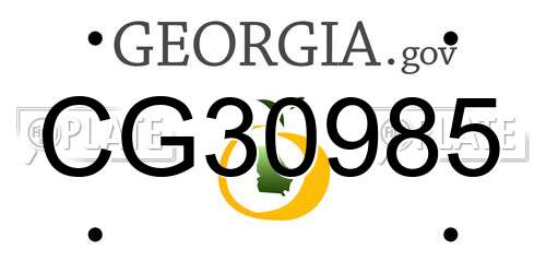 CG30985 Georgia License Plate