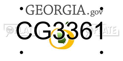 CG3361 Georgia License Plate