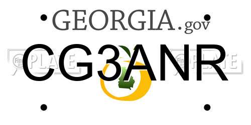 CG3ANR Georgia License Plate