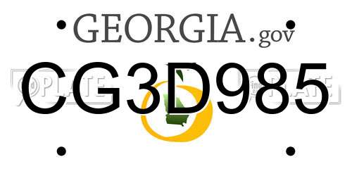 CG3D985 Georgia License Plate