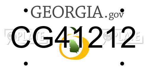 CG41212 Georgia License Plate