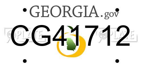 CG41712 Georgia License Plate