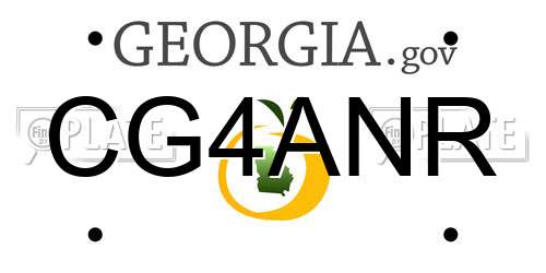 CG4ANR Georgia License Plate