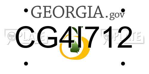 CG4I712 Georgia License Plate