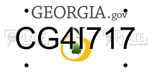 CG4I717 Georgia License Plate