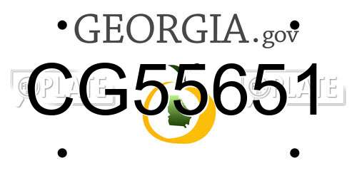 CG55651 Georgia License Plate
