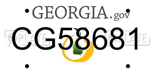 CG58681 Georgia License Plate