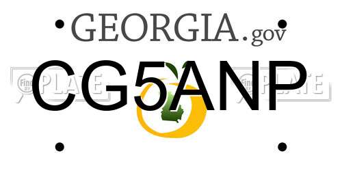 CG5ANP Georgia License Plate