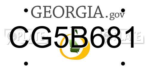 CG5B681 Georgia License Plate