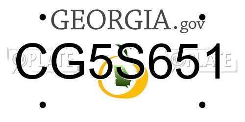 CG5S651 Georgia License Plate