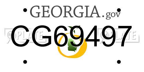 CG69497 Georgia License Plate