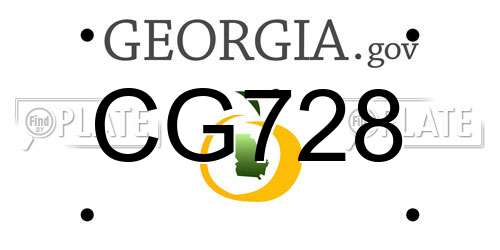 CG728 Georgia License Plate
