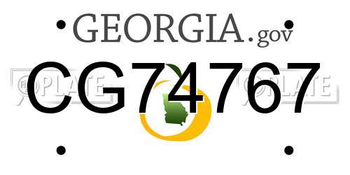 CG74767 Georgia License Plate