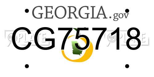 CG75718 Georgia License Plate