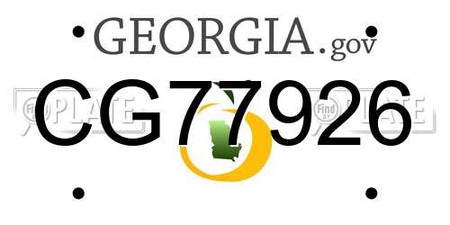 CG77926 Georgia License Plate