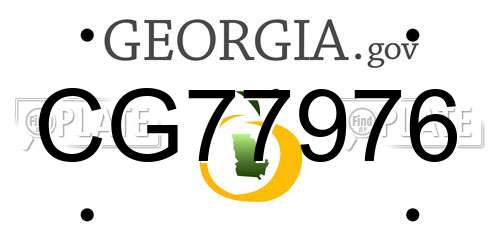 CG77976 Georgia License Plate