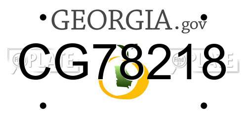 CG78218 Georgia License Plate