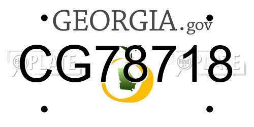 CG78718 Georgia License Plate