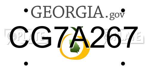 CG7A267 Georgia License Plate