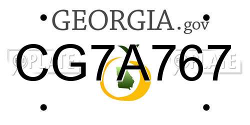 CG7A767 Georgia License Plate