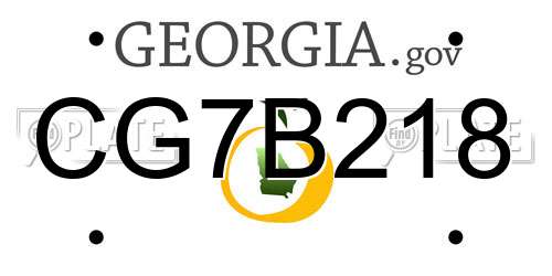 CG7B218 Georgia License Plate