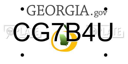 CG7B4U Georgia License Plate