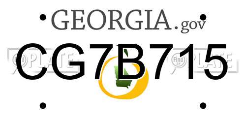 CG7B715 Georgia License Plate