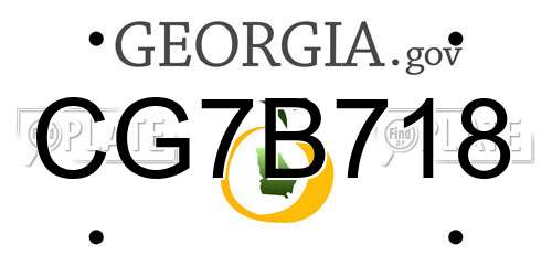 CG7B718 Georgia License Plate