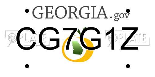 CG7G1Z Georgia License Plate