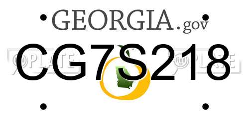 CG7S218 Georgia License Plate