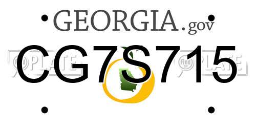 CG7S715 Georgia License Plate