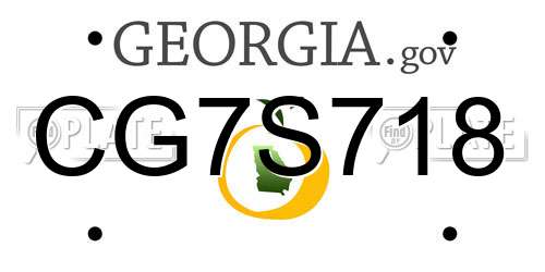 CG7S718 Georgia License Plate