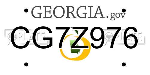 CG7Z976 Georgia License Plate