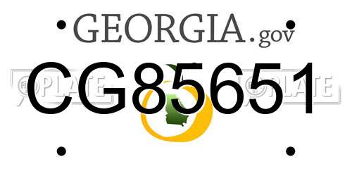 CG85651 Georgia License Plate