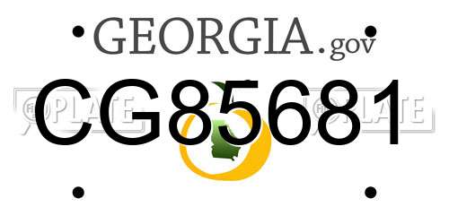 CG85681 Georgia License Plate