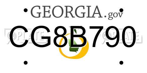 CG8B790 Georgia License Plate